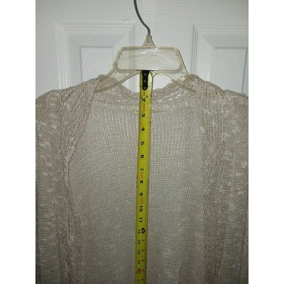 EILEEN FISHER Cardigan‎ Duster XL Women's Linen Blend Open Front Oatmeal Beige * - Picture 15 of 16